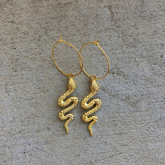 xccc Jewelry - Snake earrings gold hoops Egypt animals africa